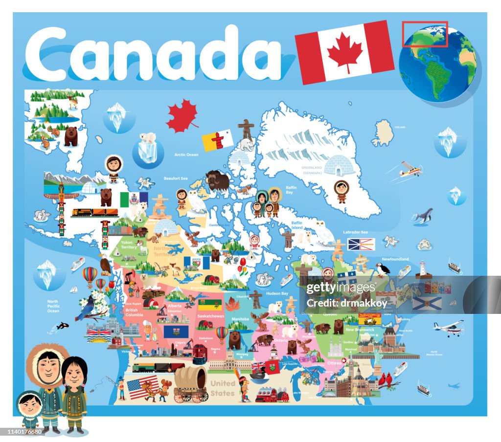 Cartoon Map Of Canada High-Res Vector Graphic - Getty Images