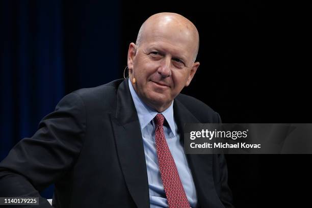 David M. Solomon, Chairman and CEO, Goldman Sachs, participates in a panel discussion during the annual Milken Institute Global Conference at The...