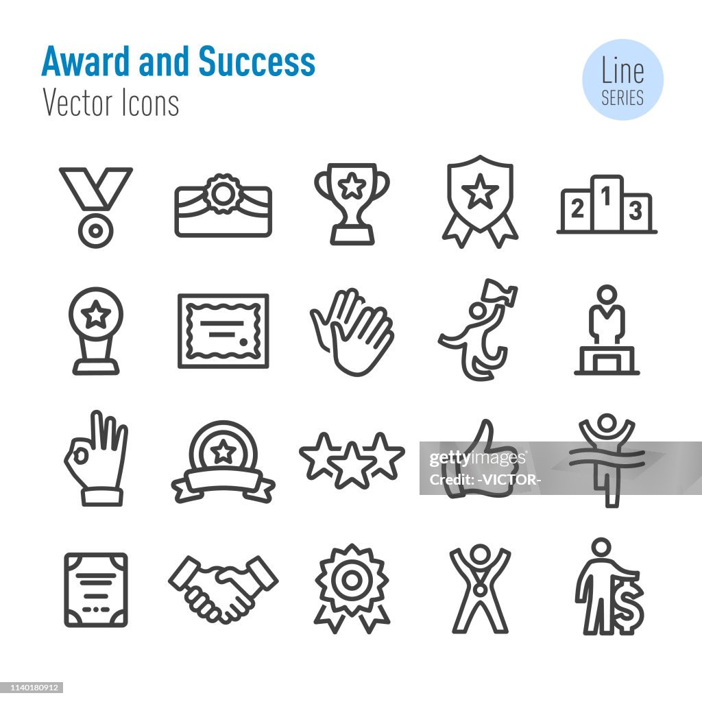 Award and Success Icons-Vector Line Series