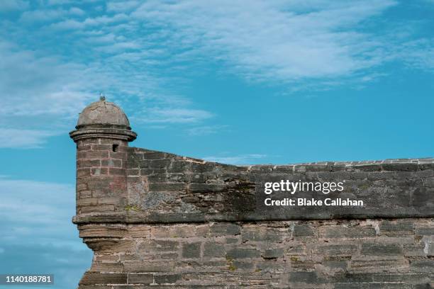 bird on top of fort matanzas - citadel v florida stock pictures, royalty-free photos & images