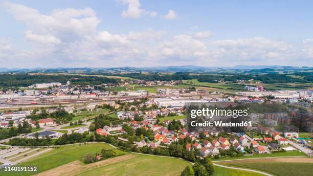 austria, lower austria, aerial view of amstetten - lower austria stock-fotos und bilder