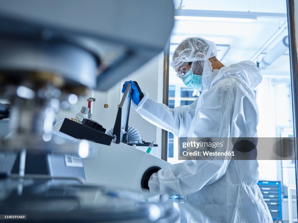 Chemist working in industrial laboratory