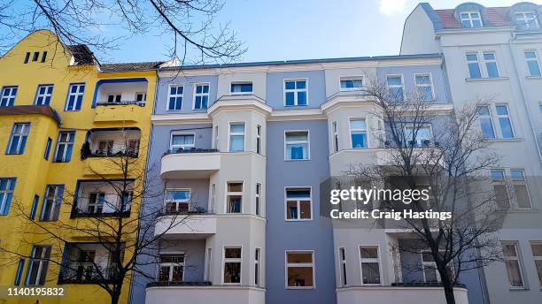 traditional residential block of apartments in berlin suburbs germany - townhouse stock-fotos und bilder