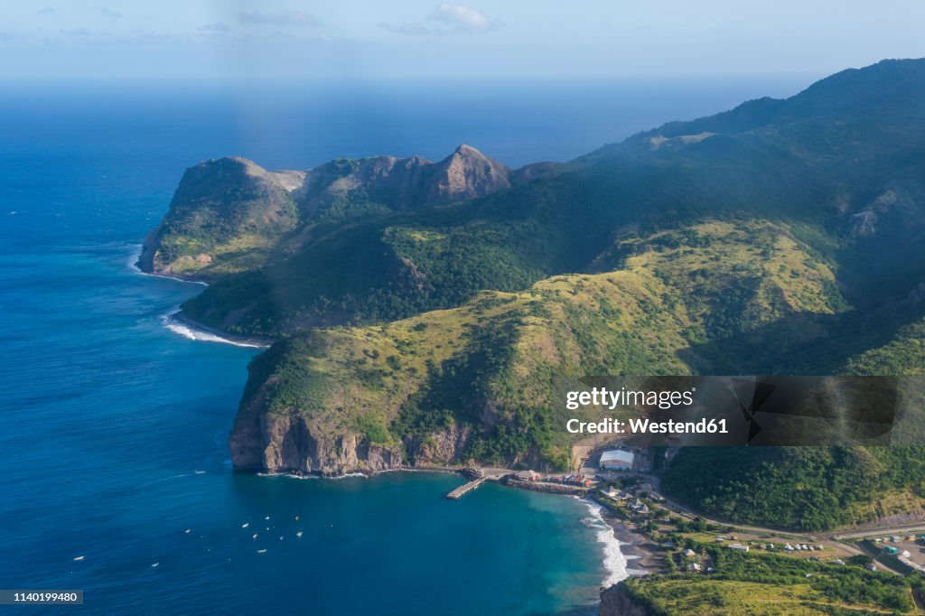 British Overseas Territory, Montserrat, Aerial view of island