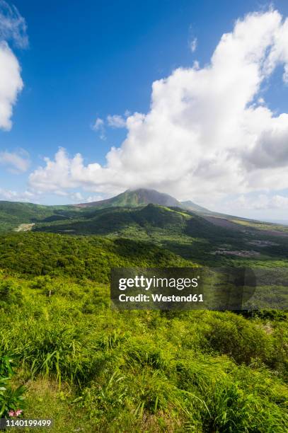 british overseas territory, montserrat, soufriere hills volcano - monserrat mountain stock pictures, royalty-free photos & images