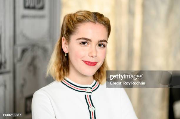 Kiernan Shipka dIscusses "Chilling Adventures of Sabrina" with the Build Series at Build Studio on April 03, 2019 in New York City.