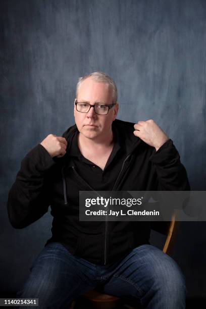 Author Bret Easton Ellis is photographed for Los Angeles Times on April 14, 2019 at the University of Southern California in Los Angeles, California....