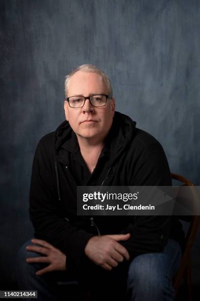 Author Bret Easton Ellis is photographed for Los Angeles Times on April 14, 2019 at the University of Southern California in Los Angeles, California....