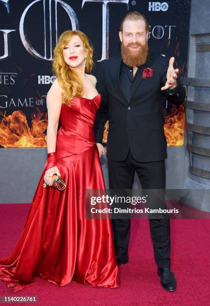 Gry Molvær Hivju and Kristofer Hivju attend the "Game Of Thrones" Season 8 Premiere on April 03, 2019 in New York City.