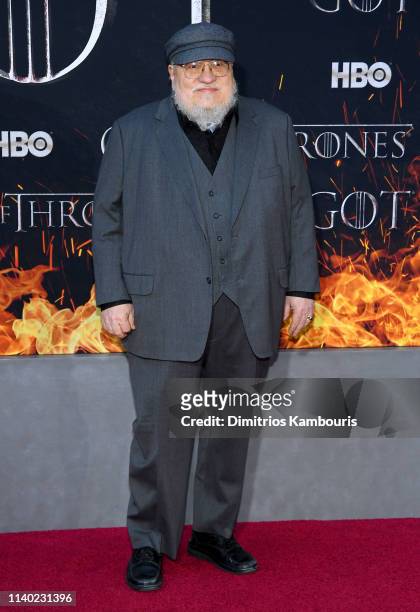 George R. R. Martin attends the "Game Of Thrones" Season 8 Premiere on April 03, 2019 in New York City.