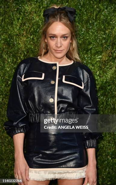 Actress Chloe Sevigny arrives for the 14th Annual Tribeca Film Festival Artists Dinner hosted by Chanel at Balthazar restaurant on April 29, 2019 in...