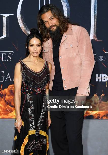 Lisa Bonet and Jason Momoa attend the "Game Of Thrones" Season 8 Premiere on April 03, 2019 in New York City.