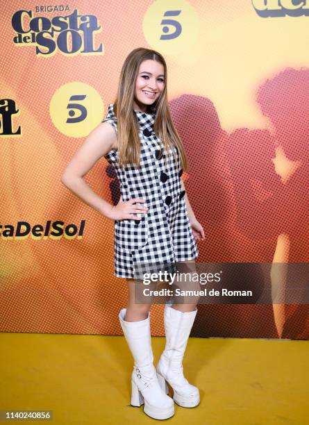 Carlota Boza attends "Brigada Costa Del Sol" premiere at Sala Pirandello on April 03, 2019 in Madrid, Spain.