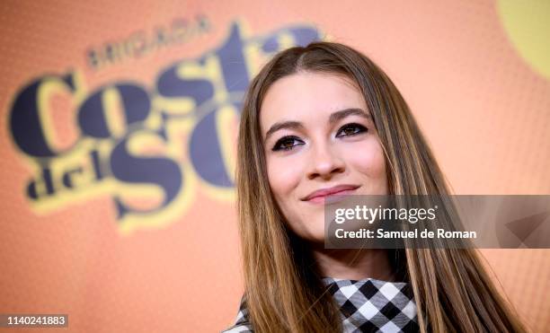 Carlota Boza attends "Brigada Costa Del Sol" premiere at Sala Pirandello on April 03, 2019 in Madrid, Spain.