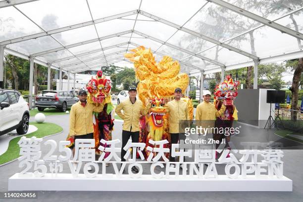 Alexander Levy of France, Haotong Li of China, Alexander Bjork of Sweden and Ashun Wu of China attend Opening ceremony prior to the start of the 2019...