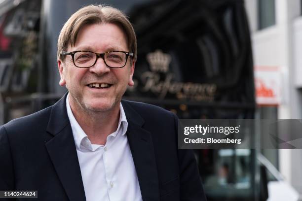 Guy Verhofstadt, co-lead candidate of the Alliance of Liberals and Democrats for Europe , arrives ahead of the Maastricht Debate at Vrijthof Theatre...