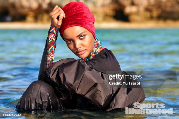 Swimsuit Issue 2019: Model Halima Aden poses for the 2019 Sports Illustrated swimsuit issue on January 18, 2019 in Kenya. PUBLISHED IMAGE. CREDIT...