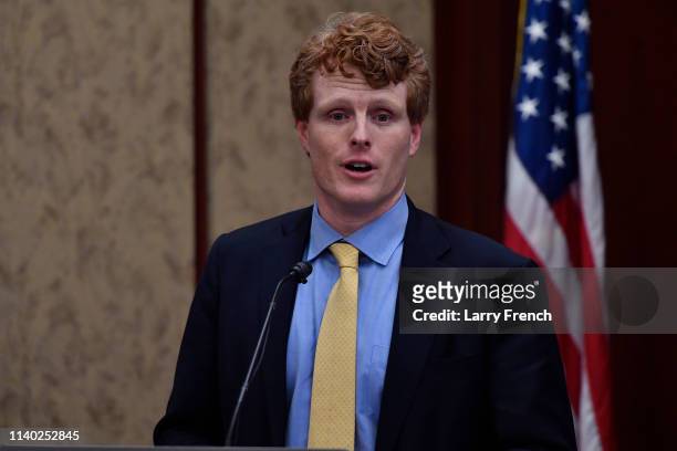 Congressman Joe Kennedy speaks at the screening of TransMilitary on Capitol Hill at the U.S. Capitol Visitor Center at U.S. Capitol Visitor Center on...