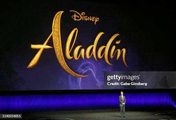 President of Walt Disney Studios Motion Picture Production Sean Bailey talks about the upcoming live action Disney movie "Aladdin" during Walt Disney...