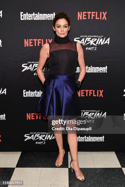 Michelle Gomez attends a screening of the "Chilling Adventures of Sabrina: Part 2", hosted by Entertainment Weekly and Netflix, at the Roxy Hotel on...