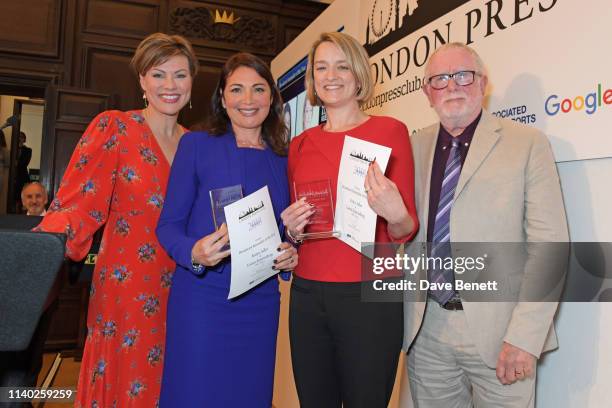 Kate Silverton, Katya Adler and Laura Kuenssberg, winners of the Broadcast Journalist of the Year award, and Bill Hagerty attend the London Press...