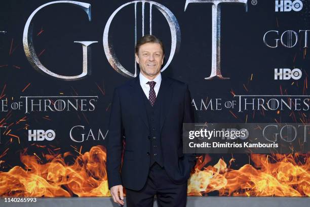 Sean Bean attends the "Game Of Thrones" Season 8 Premiere on April 03, 2019 in New York City.