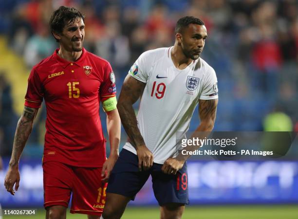 England's Callum Wilson with Montenegro's Stefan Savic