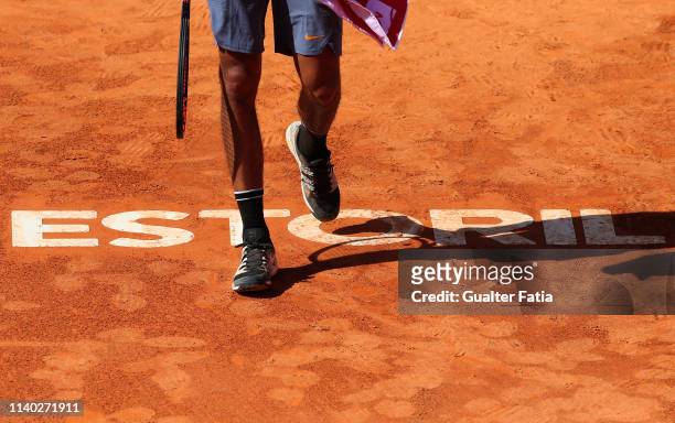 Alexei Popyrin from Australia walks on the court during the match of Round 1 between Joao Sousa from Portugal and Alexei Popyrin from Australia for...