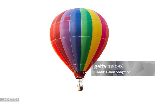 hot air balloon isolated on white background. - blowing balloon stock pictures, royalty-free photos & images