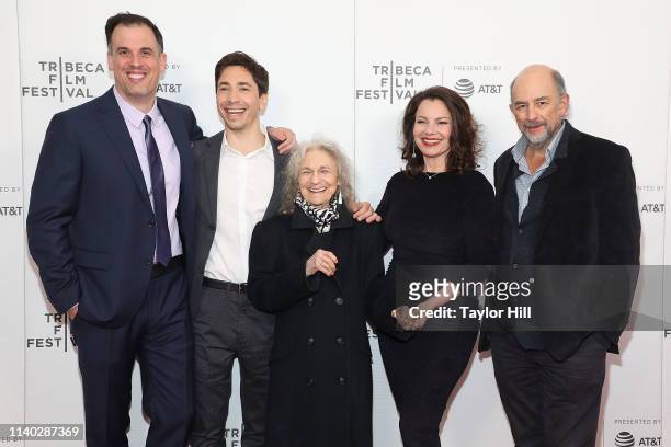 Daniel Schechter, Justin Long, Lynn Cohen, Fran Drescher, and Richard Schiff attend the world premiere of "Safe Spaces" during the 2019 Tribeca Film...