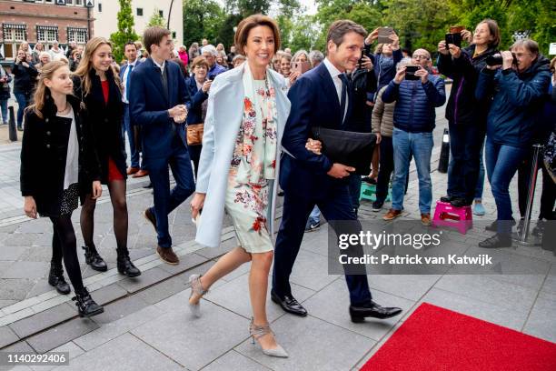 Prince Maurits, Princess Marilene of The Netherlands and their children Anna, Lucas and Felicia attends the 80th birthday celebrations for Pieter van...