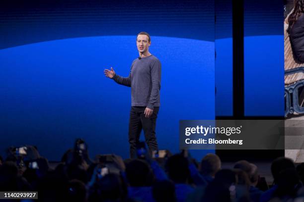 Mark Zuckerberg, chief executive officer and founder of Facebook Inc., speaks during the F8 Developers Conference in San Jose, California, U.S., on...