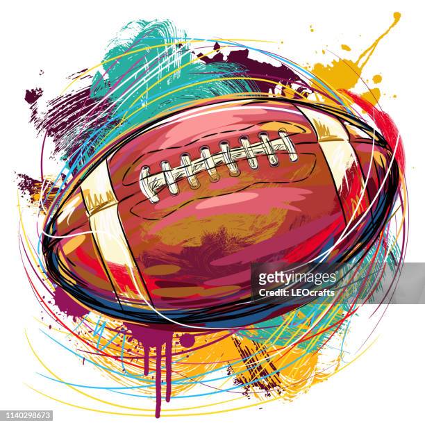 amerikanische fußballzeichnung - american football ball stock-grafiken, -clipart, -cartoons und -symbole