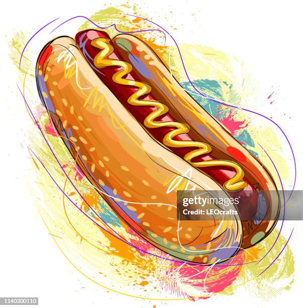 Tasty Hot Dog Drawing High-Res Vector Graphic - Getty Images