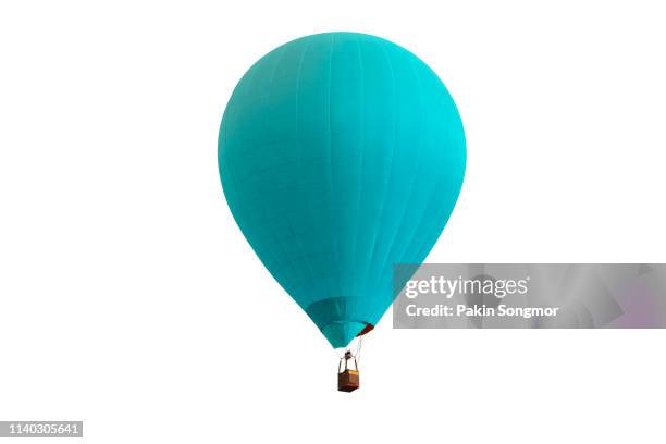 hot air balloon isolated on white background. - balão de ar quente - fotografias e filmes do acervo