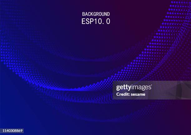 vector blue space particle background - wave simulator stock illustrations
