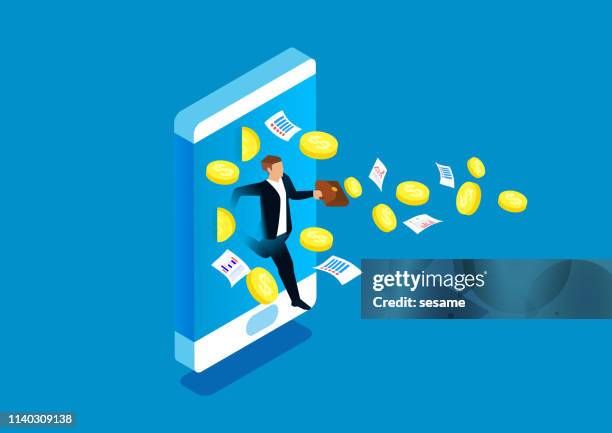 network e-commerce concept - receiving stock illustrations