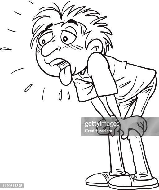 tired man runner - exhausted runner stock illustrations