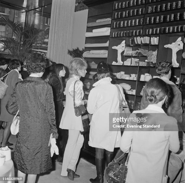 Shoppers at Biba boutique in Kensington, London, UK, 17th September 1969.