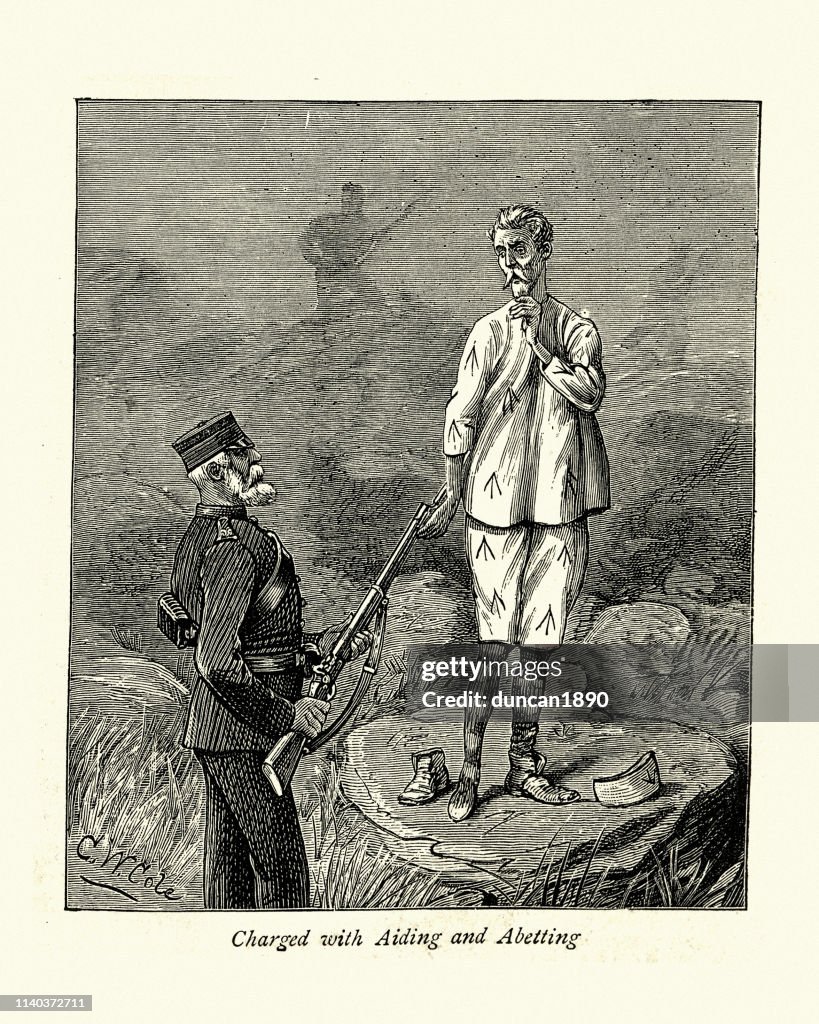 Escaped convict under arrest, Portland, Victorian, 1884, 19th Century