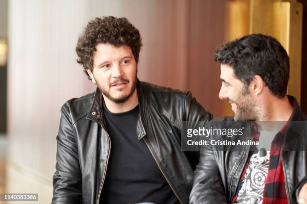 Xosé Antonio Tourinán and David Amor attend EMHU press conference at Colon Theatre on April 4, 2019 in A Coruna, Spain.