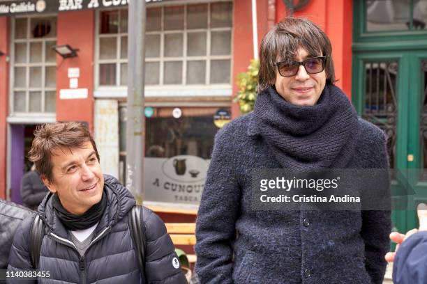 Luis Piedrahita and Javier Veiga attend EMHU press conference at Colon Theatre on April 4, 2019 in A Coruna, Spain.