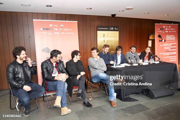 Luis Piedrahita attends EMHU press conference at Colon Theatre on April 4, 2019 in A Coruna, Spain.