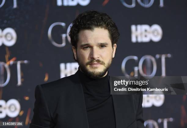 Kit Harington attends "Game Of Thrones" Season 8 Premiere on April 03, 2019 in New York City.