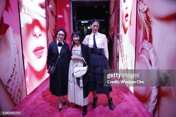 Chau Bui and Paula Verhoeven attend Dior Addict Stellar Shine launch at Layers 57 on April 04, 2019 in Seoul, South Korea.