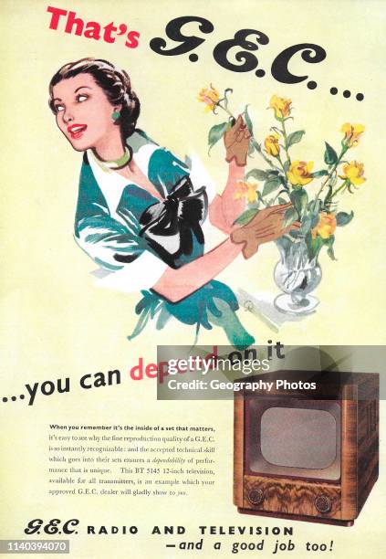 Radio and television advert advertising in Country Life magazine UK 1951.