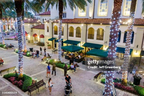 West Palm Beach, CityPlace shopping plaza with Starbucks Coffee.