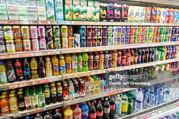 London, convenience store soda display.