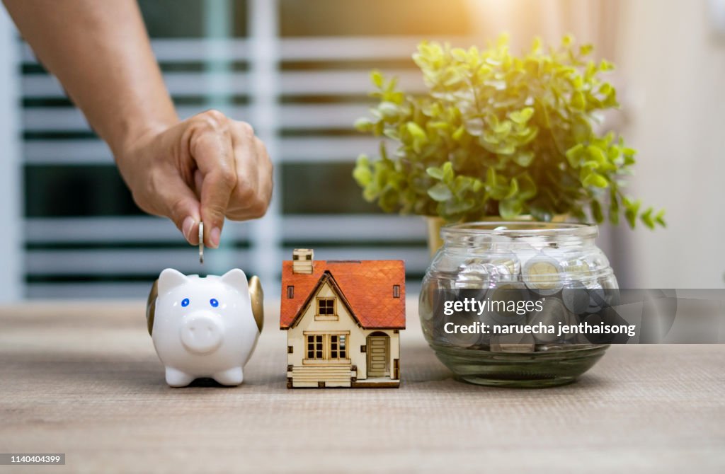 Saving money for buy home concept