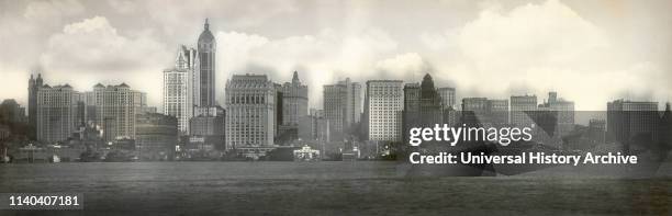 Skyline from Jersey City, New York City, New York, USA, Irving Underhill, 1908.